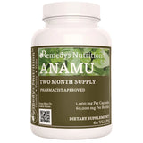 Frasco de suplemento Remedy's Nutrition Anamu 1000 mg 60 cápsulas veganas