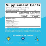 Tabla nutricional del suplemento Renzo's Probióticos 3 Billion CFU 60 tabletas