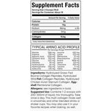 Tabla nutricional del suplemento Revive Naturals Multi Colágeno Hidrolizado 227 g polvo