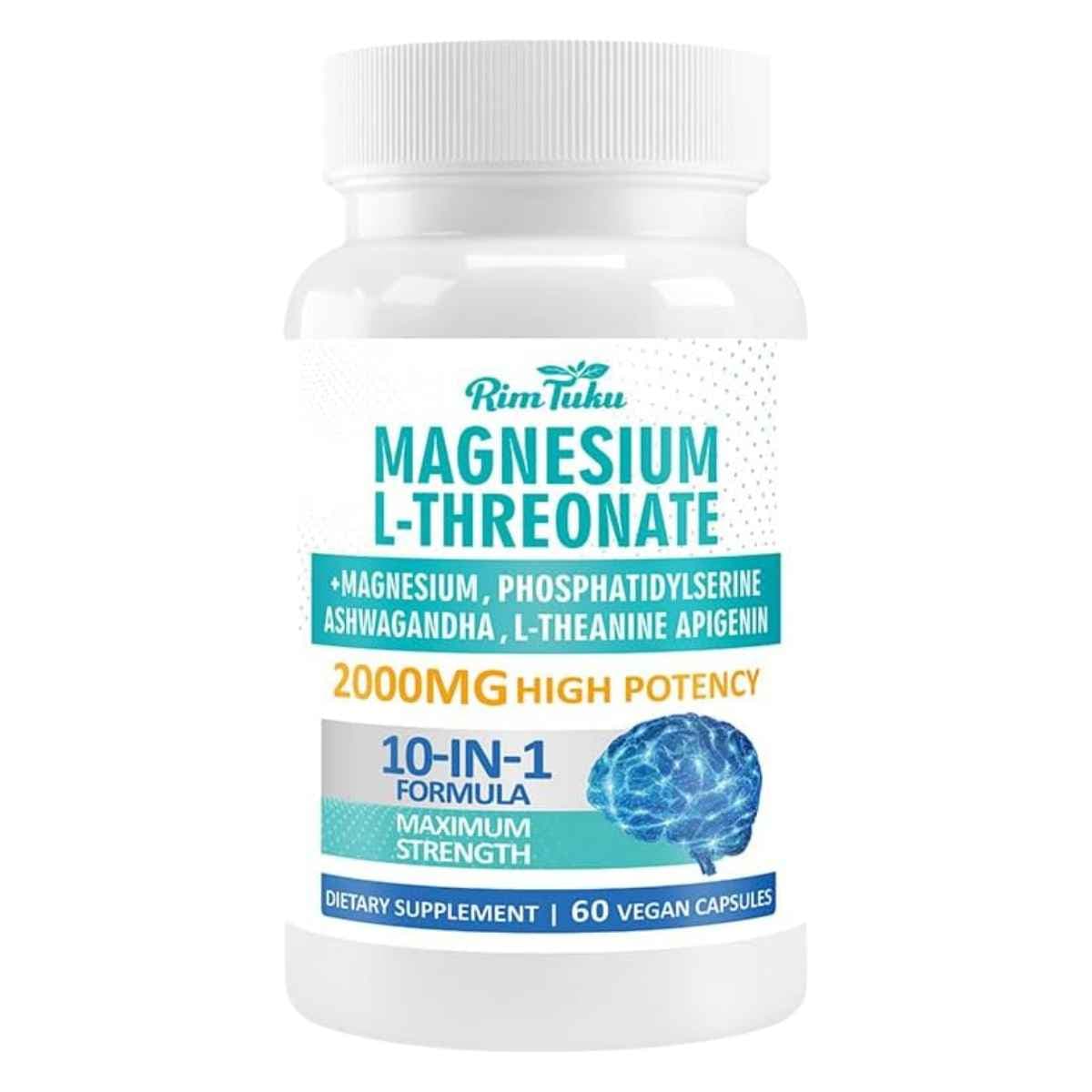 Frontal de RimTuku L-treonato de magnesio 216 mg por porción 60 cápsulas