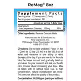 Panel de información del suplemento de RnA ReSet ReMag magnesio líquido, presentación de 8.1 fl oz.