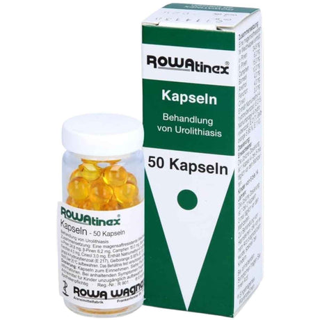 Frasco de suplemento Rowatinex Aceites Esenciales Naturales 50 capsulas