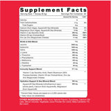 Panel de información del suplemento de RSP Nutrition AminoLean Recovery sabor Tropical Island Punch.