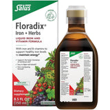 Frasco de suplemento Salus Floradix Hierro + Hierbas suplemento líquido 250 ml