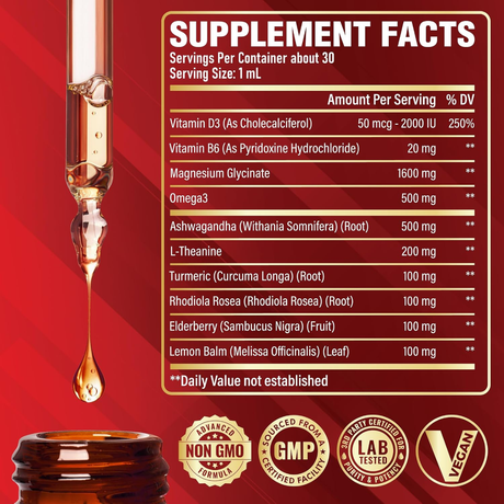 Información del suplemento de Satoomi glicinato de magnesio 10 en 1 en gotas, 30 ml.