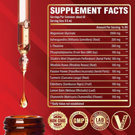 Información del suplemento de Satoomi glicinato de magnesio 11 en 1 en gotas, 30 ml.