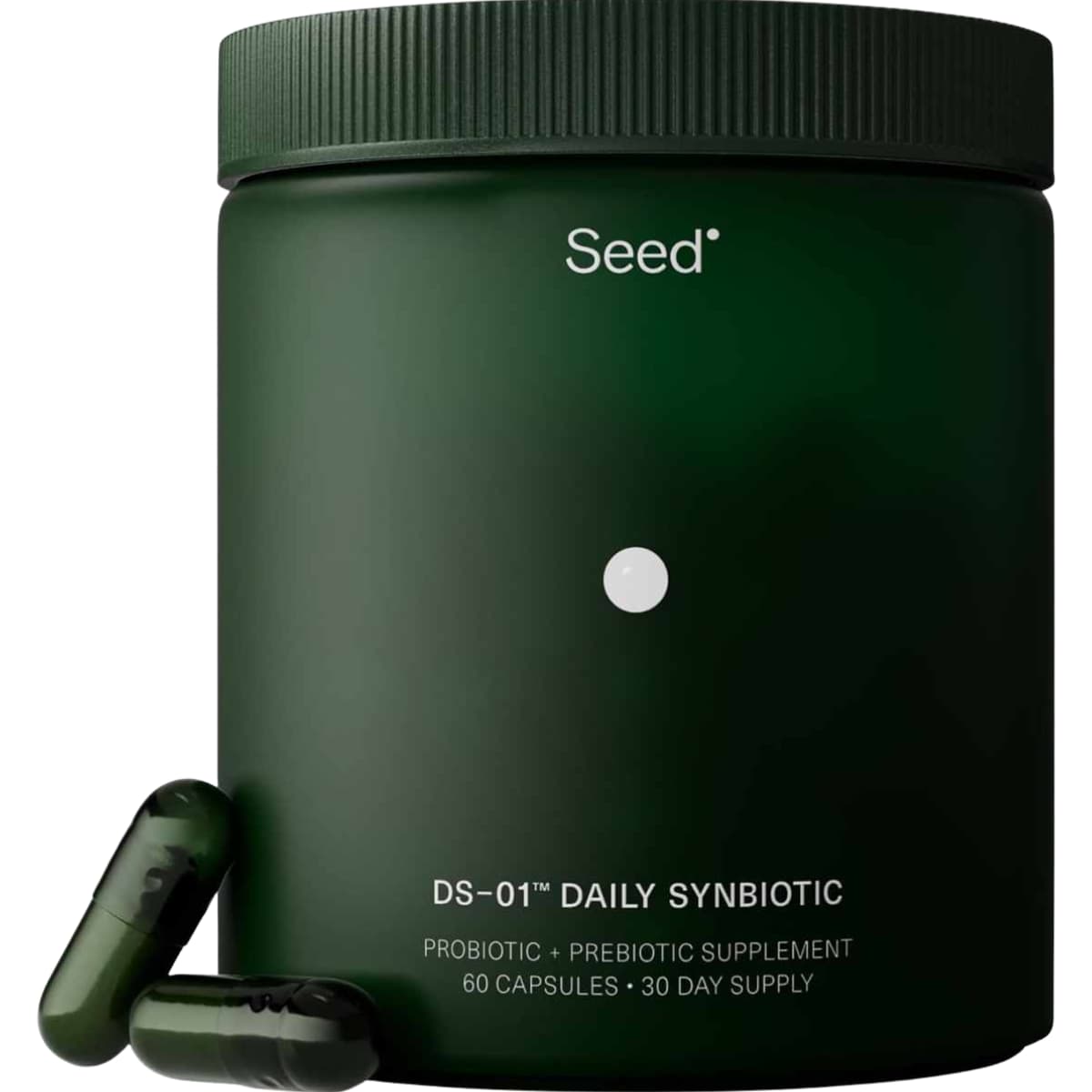 Frasco de suplemento Seed Health DS-01 Probiótico con Prebiótico 60 cápsulas
