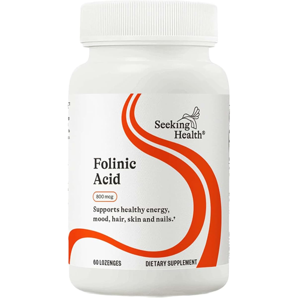 Frasco de suplemento Seeking Health Ácido Folínico 60 pastillas
