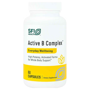 Frasco de suplemento SFI Health Active B Complex 60 cápsulas