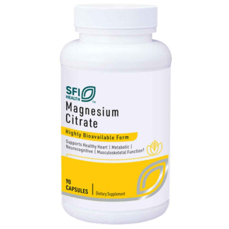 Frasco de suplemento SFI Health Citrato de Magnesio 150 mg 90 cápsulas