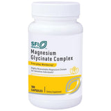 Frasco de Magnesium Glycinate Complex de SFI Health con 100 cápsulas, suplemento de magnesio en envase blanco.