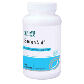 Frasco de suplemento SFI Health SerenAid 180 cápsulas