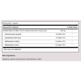 Tabla nutricional del suplemento SFI Health Ther-Biotic ABx Support 28 cápsulas