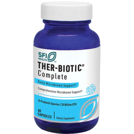 Frasco de suplemento SFI Health Ther-Biotic Complete 60 cápsulas