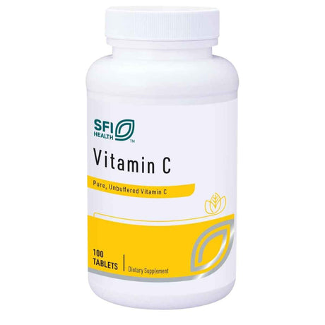 Frasco de suplemento SFI Health Vitamina C 1000 mg 100 tabletas
