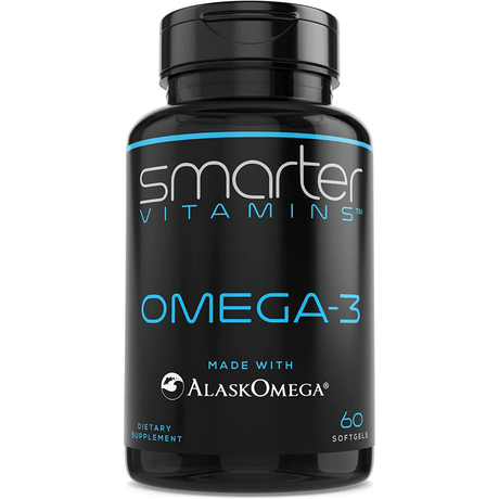 SmarterVitamins Omega-3 AlaskOmega de 1500 mg por porción en frasco de 60 cápsulas blandas.