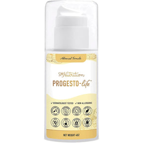 Frasco de crema suplemento SMNutrition Advanced Progesto-Life 4 oz crema