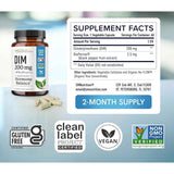 Tabla nutricional del suplemento SMNutrition Diindolilmetano 60 cápsulas