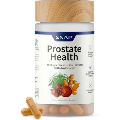 Frasco de suplemento Snap Supplements Soporte para la Próstata 90 Cápsulas
