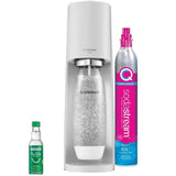 SodaStream Terra blanca con cilindro CO₂ Quick Connect, botella y Bubly Drops