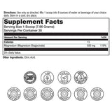 Información del suplemento de Solaray bisglicinato de magnesio en polvo 500 mg por porción