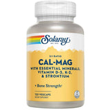 Solaray Cal-Mag 2:1 calcio y magnesio, frasco de 120 cápsulas vegetales