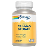 Frontal de Solaray Cal-Mag Citrate calcio y magnesio 1:1 90 cápsulas