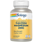 Frasco frontal de Solaray calcio, magnesio y zinc 100 cápsulas vegetales