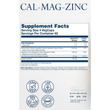 Información del suplemento de Solaray calcio, magnesio y zinc 250 cápsulas vegetales