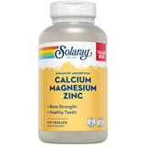 Frasco frontal de Solaray calcio, magnesio y zinc 275 cápsulas vegetales