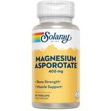 Frasco frontal de Solaray complejo de aspartato, citrato y orotato de magnesio 400 mg por porción 60 cápsulas vegetales