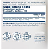 Información del suplemento Solaray complejo de aspartato, citrato y orotato de magnesio 400 mg por porción 200 cápsulas vegetales