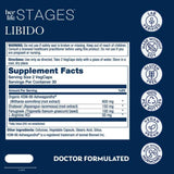 Tabla nutricional del suplemento Solaray Her Life Stages Fórmula de Ashwagandha y Shatavari 60 cápsulas veganas