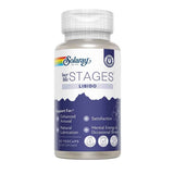 Frasco de suplemento Solaray Her Life Stages Fórmula de Ashwagandha y Shatavari 60 cápsulas veganas