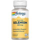 Frasco de suplemento Solaray Selenio Libre de Levadura 90 cápsulas vegetales