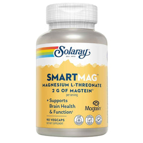 Frontal de Solaray SmartMag L-treonato de magnesio 144 mg por porción 90 cápsulas