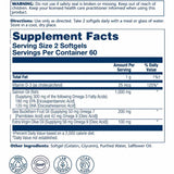 Información del suplemento de Solaray Super Omega 3-7-9 con vitamina D3 y aceite de salmón.