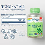 Tabla nutricional del suplemento Solaray Tongkat Ali 400 mg 180 cápsulas