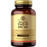 Frasco de suplemento Solgar Coenzima Q-10 200 mg 60 cápsulas blandas
