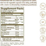 Tabla nutricional del suplemento Solgar Complejo de Quercetina con Ester-C 100 cápsulas