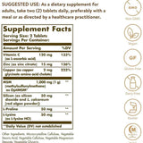 Tabla nutricional del suplemento Solgar Fórmula para Piel, Uñas y Cabello