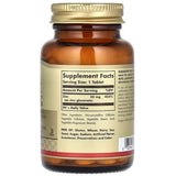 Tabla nutricional del suplemento Solgar Gluconato de Zinc 100 tabletas