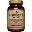 Frasco de suplemento Solgar L-Glutamina 500 mg 100 cápsulas