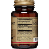 Tabla nutricional del suplemento Solgar L-Glutamina 500 mg 50 cápsulas