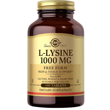 Solgar L-lisina 1000 mg, frasco de 100 tabletas