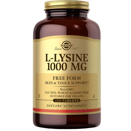 Solgar L-lisina 1000 mg, frasco de 250 tabletas