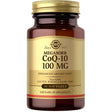 Frasco de suplemento Solgar MEGASORB Coenzima Q-10 100 mg 30 cápsulas blandas