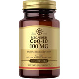 Frasco de suplemento Solgar MEGASORB Coenzima Q-10 100 mg 30 cápsulas blandas