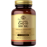 Frasco de suplemento Solgar MEGASORB Coenzima Q-10 100 mg 90 cápsulas blandas