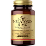 Frasco de suplemento Solgar Melatonina 5 mg 60 tabletas